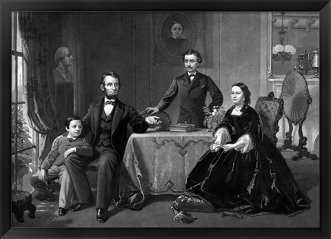 Framed President Abraham Lincoln and His Family Print