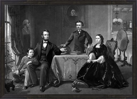 Framed President Abraham Lincoln and His Family Print