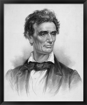 Framed Digitally Restored Vintage Print of a Young Abraham Lincoln Print