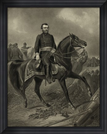Framed General Grant during the American Civil War Print
