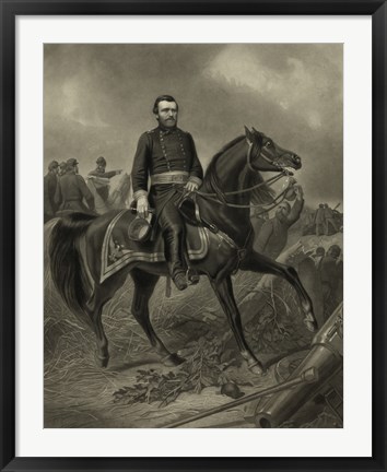 Framed General Grant during the American Civil War Print