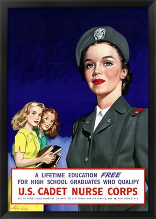 Framed U.S. Cadet Nurse Corps Print