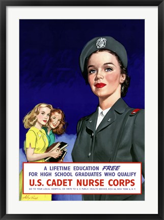 Framed U.S. Cadet Nurse Corps Print