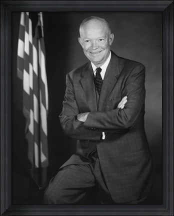 Framed Portrait of President Dwight D Eisenhower Print