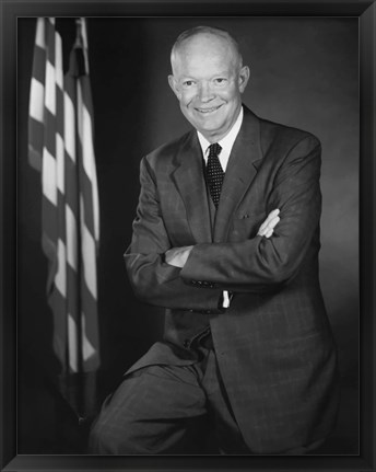 Framed Portrait of President Dwight D Eisenhower Print