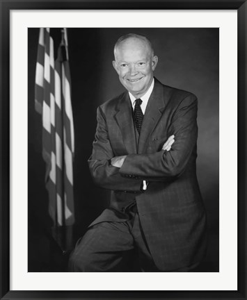 Framed Portrait of President Dwight D Eisenhower Print