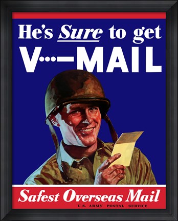 Framed V-Mail, Safest Overseas Mail Print