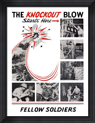 Framed Knockout Blow Starts Here Print