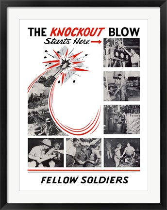 Framed Knockout Blow Starts Here Print