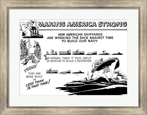 Framed Making America Strong - Shipyards Print