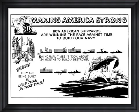 Framed Making America Strong - Shipyards Print