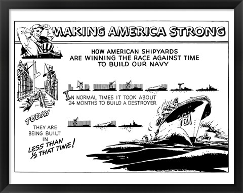 Framed Making America Strong - Shipyards Print