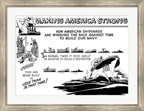Framed Making America Strong - Shipyards Print