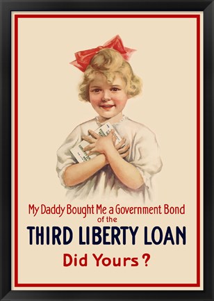 Framed Third Liberty Loan Poster Print