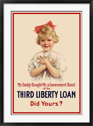 Framed Third Liberty Loan Poster Print