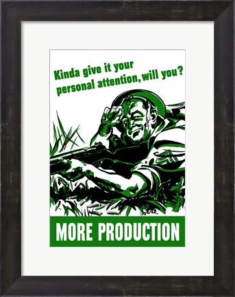 Framed More Production (white &amp; green) Print