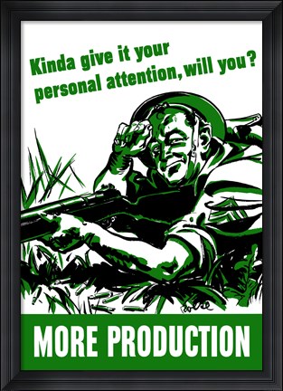 Framed More Production (white &amp; green) Print