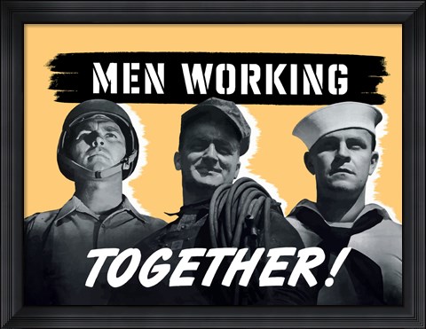 Framed Men Working Together! Print