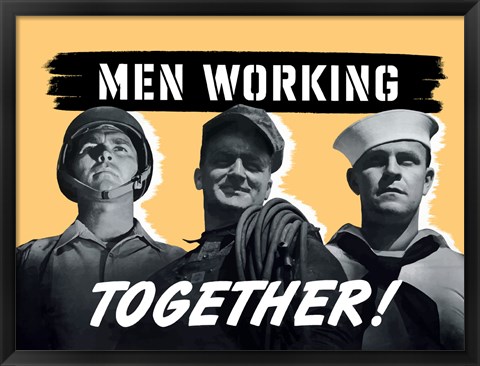 Framed Men Working Together! Print