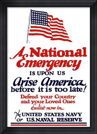 Framed National emergency, Arise America Print