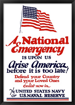 Framed National emergency, Arise America Print