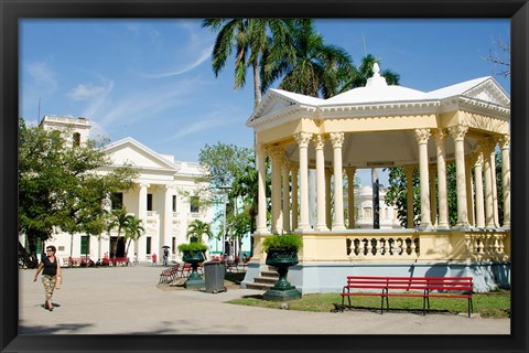 Framed Gazebo in center of downtown, Santa Clara, Cuba Print