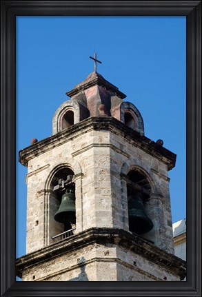 Framed Havana, Cuba Steeple of church in downtowns San Francisco Plaza Print