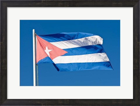 Framed National Cuban Flag, Cuba Print