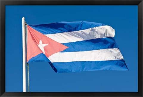 Framed National Cuban Flag, Cuba Print