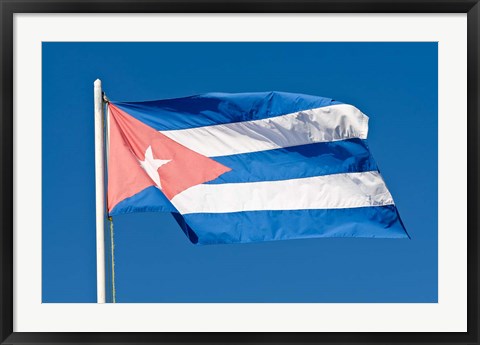 Framed National Cuban Flag, Cuba Print