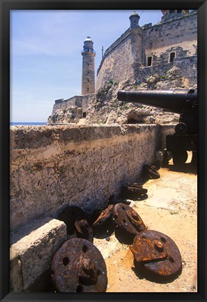 Framed Thick Stone Walls, El Morro Fortress, La Havana, Cuba Print