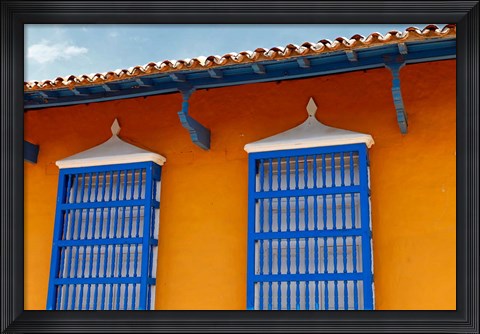 Framed Central America, Cuba, Trinidad Windows of Trinidad, Cuba Print