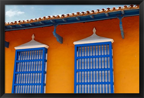 Framed Central America, Cuba, Trinidad Windows of Trinidad, Cuba Print