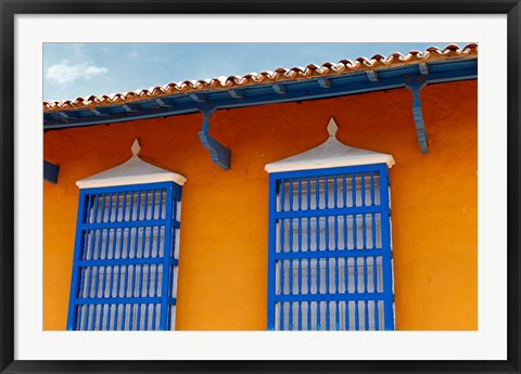 Framed Central America, Cuba, Trinidad Windows of Trinidad, Cuba Print