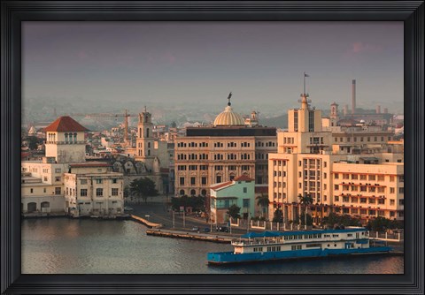 Framed Cuba, Havana, Buildings along Havana Bay Print
