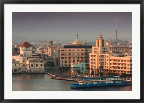 Framed Cuba, Havana, Buildings along Havana Bay Print