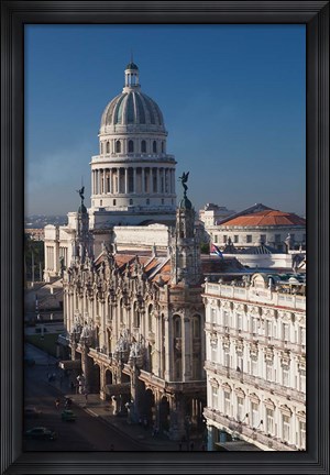 Framed Cuba, Havana, Capitol Building and town Print