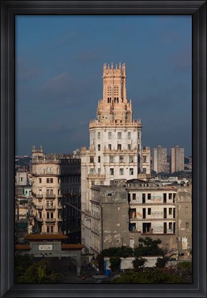 Framed Cuba, Havana, Etecsa telecommunications building Print