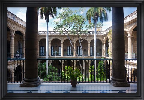 Framed Cuba, Havana, Museo de la Ciudad museum, courtyard Print