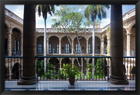 Framed Cuba, Havana, Museo de la Ciudad museum, courtyard Print