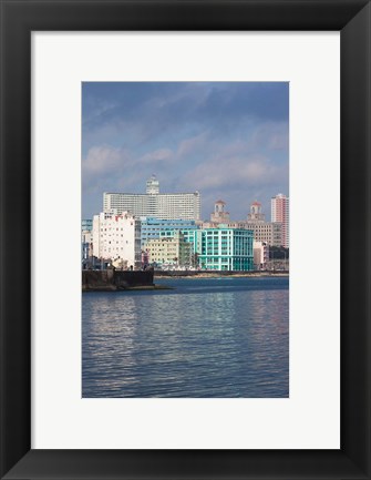 Framed Cuba, Havana, Vedado, Buildings along the Malecon Print