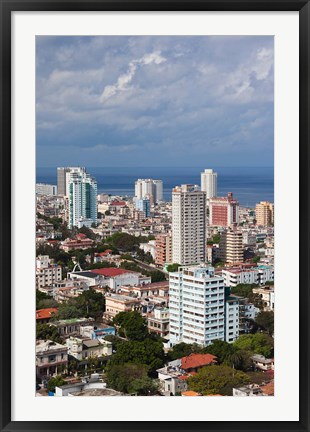 Framed Cuba, Havana, Vedado, View of the Vedado area Print