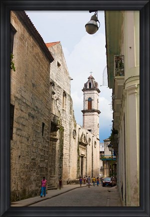Framed Cathedral of Havana in the historic center, UNESCO World Heritage site, Cuba Print