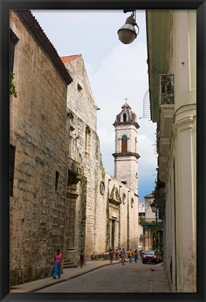 Framed Cathedral of Havana in the historic center, UNESCO World Heritage site, Cuba Print