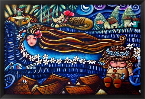 Framed Central America, Cuba, Caibarien Painting by Mayelin Perez Noa Print