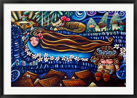 Framed Central America, Cuba, Caibarien Painting by Mayelin Perez Noa Print