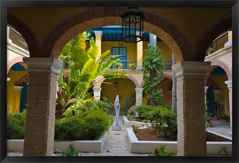 Framed Courtyard building, historic center, Havana, UNESCO World Heritage site, Cuba Print