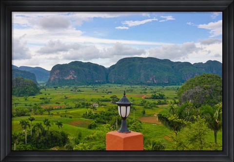 Framed Limestone hill, farming land in Vinales valley, UNESCO World Heritage site, Cuba Print