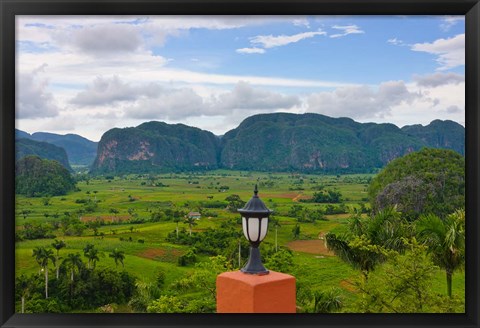 Framed Limestone hill, farming land in Vinales valley, UNESCO World Heritage site, Cuba Print