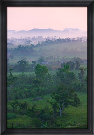 Framed Limestone hill, farmland, Vinales Valley, UNESCO World Heritage site, Cuba Print